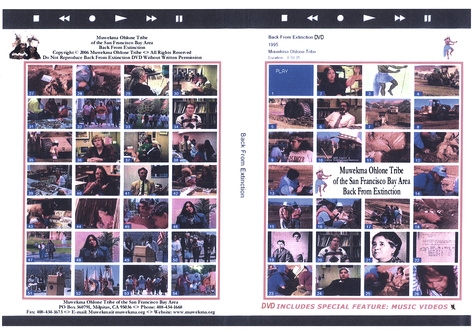 Muwekma Ohlone Tribe Back From Extinction DVD Cover Page - Images